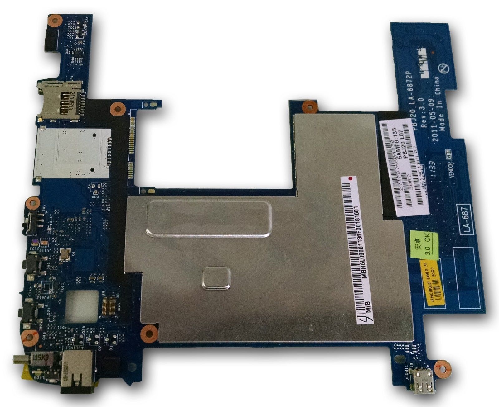 Acer Iconia A500 tablet 32GB Motherboard PBJ20 LA-6872P MB.H6L00